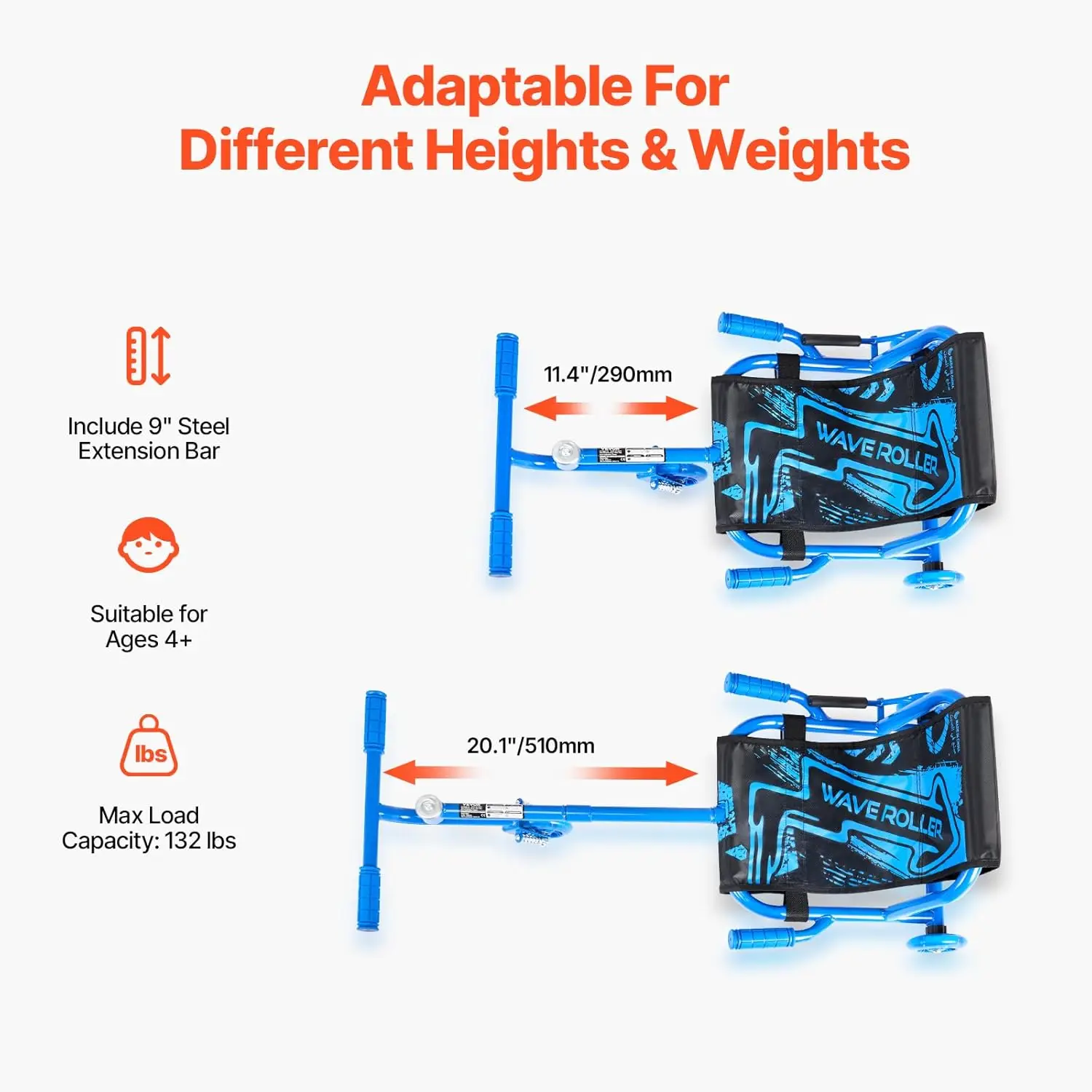 Patinete de paseo, capacidad de carga de 132 lb, columpio lateral a lado para un paseo increíble, alimentado por Zig-Zag Motion, deriva en cualquier superficie dura