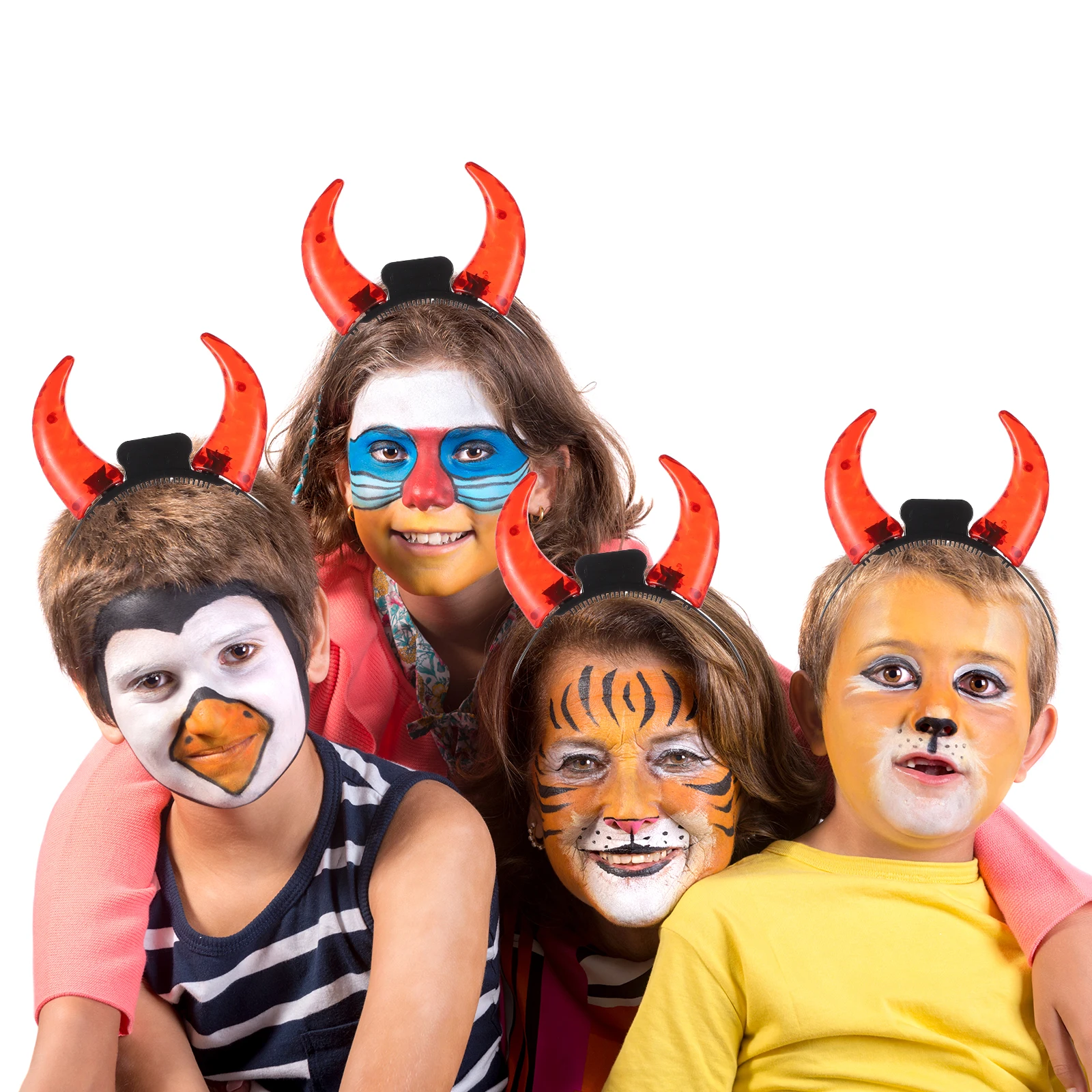 

2 Pcs Glowing Red Horn Headb Halloween Costume Party Halloween Costume Headb Accessories Hairb for Kids Adults