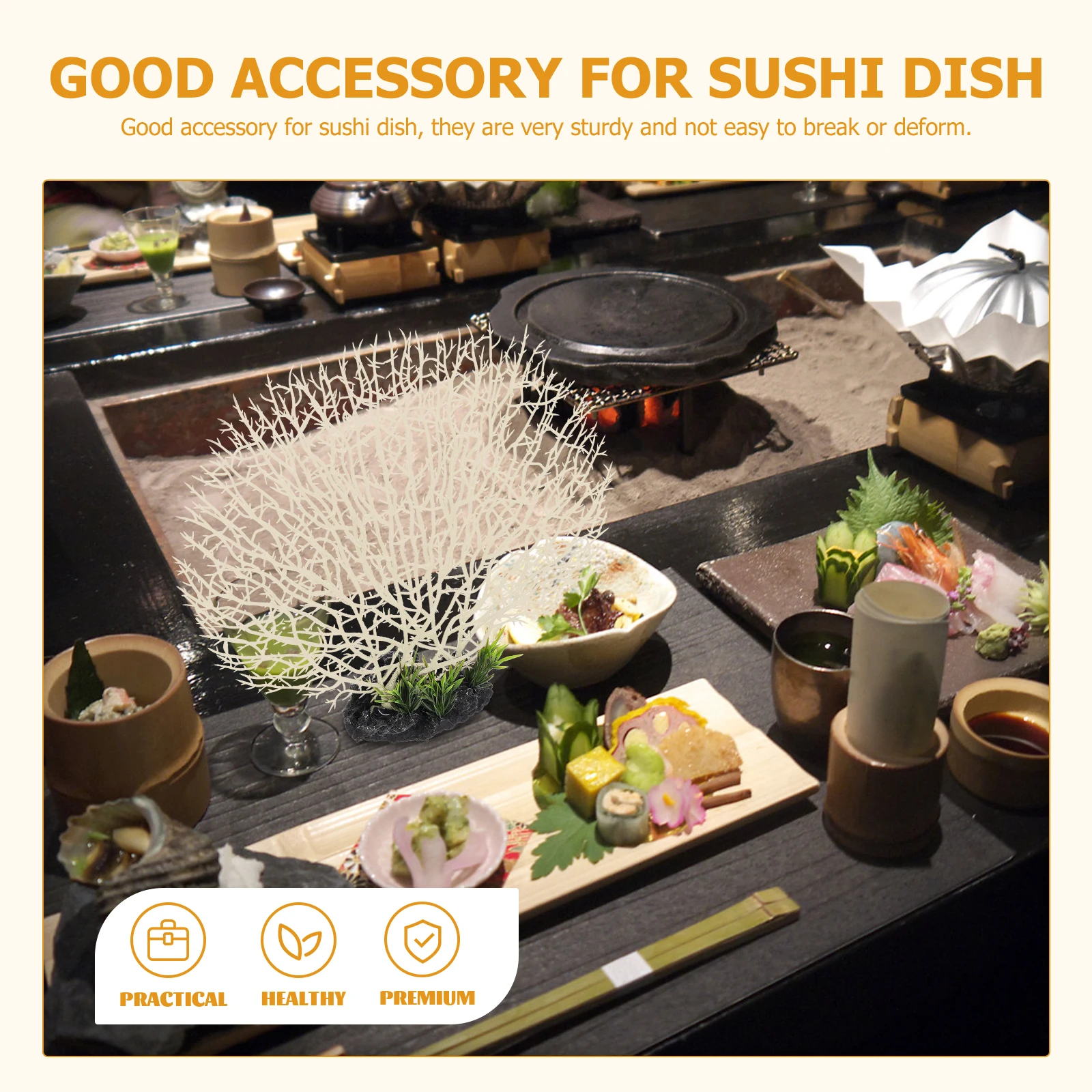 

Artificial Coral Decoration Sushi Decorations Restaurant for Sashimi Case Floral