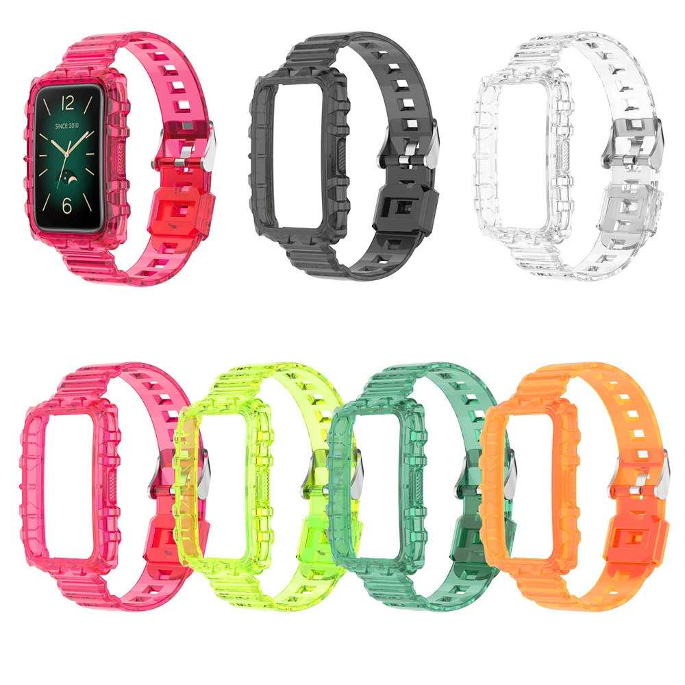 Wristband For Xiaomi 7 Pro Strap Transparent Glacier Edition Silicone For Mi Band 7 Pro Bracelet With Case Frame Sports Belt