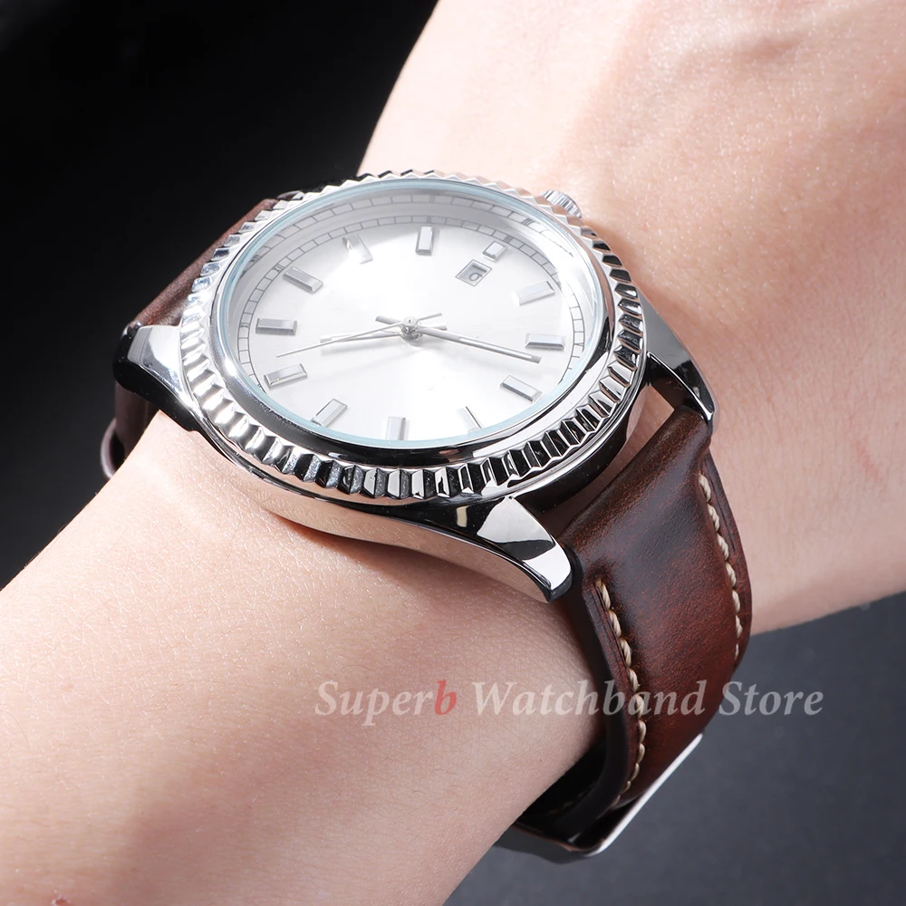 خمر النفط الشمع الجلود سوار لساعة سامسونج غالاكسي 18/19/20/21/22/24 مللي متر خياطة جلد البقر الإفراج السريع حزام جلد العجل