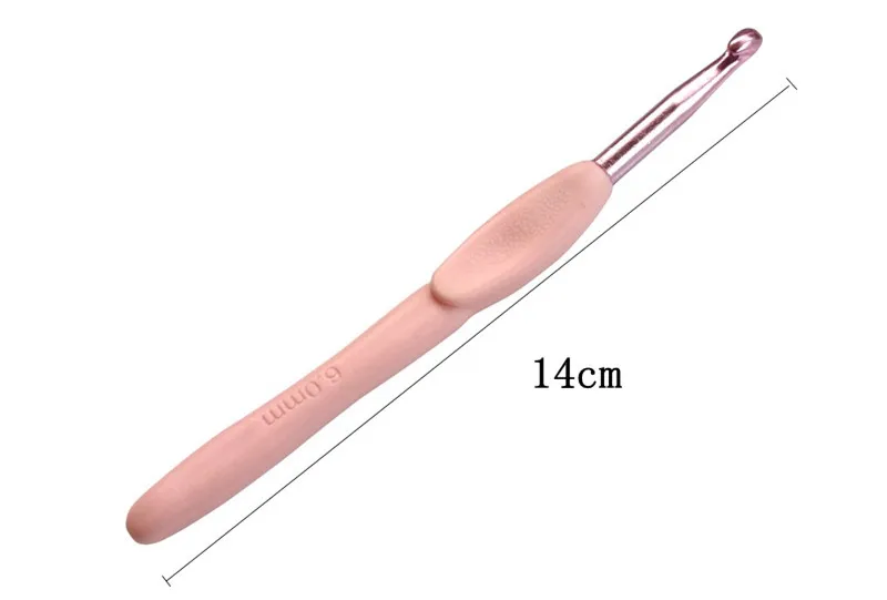 Aluminum Ergonomic Crochet Needles Set, Soft Rubber Grip, Cushioned, 2.0-6.0mm, 8Pcs