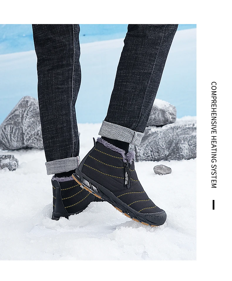 Botas de invierno: zapatos de invierno cálidos de algodón descalzos para hombres y mujeres, botas de nieve para hombres y mujeres con forro interior ultrasuave