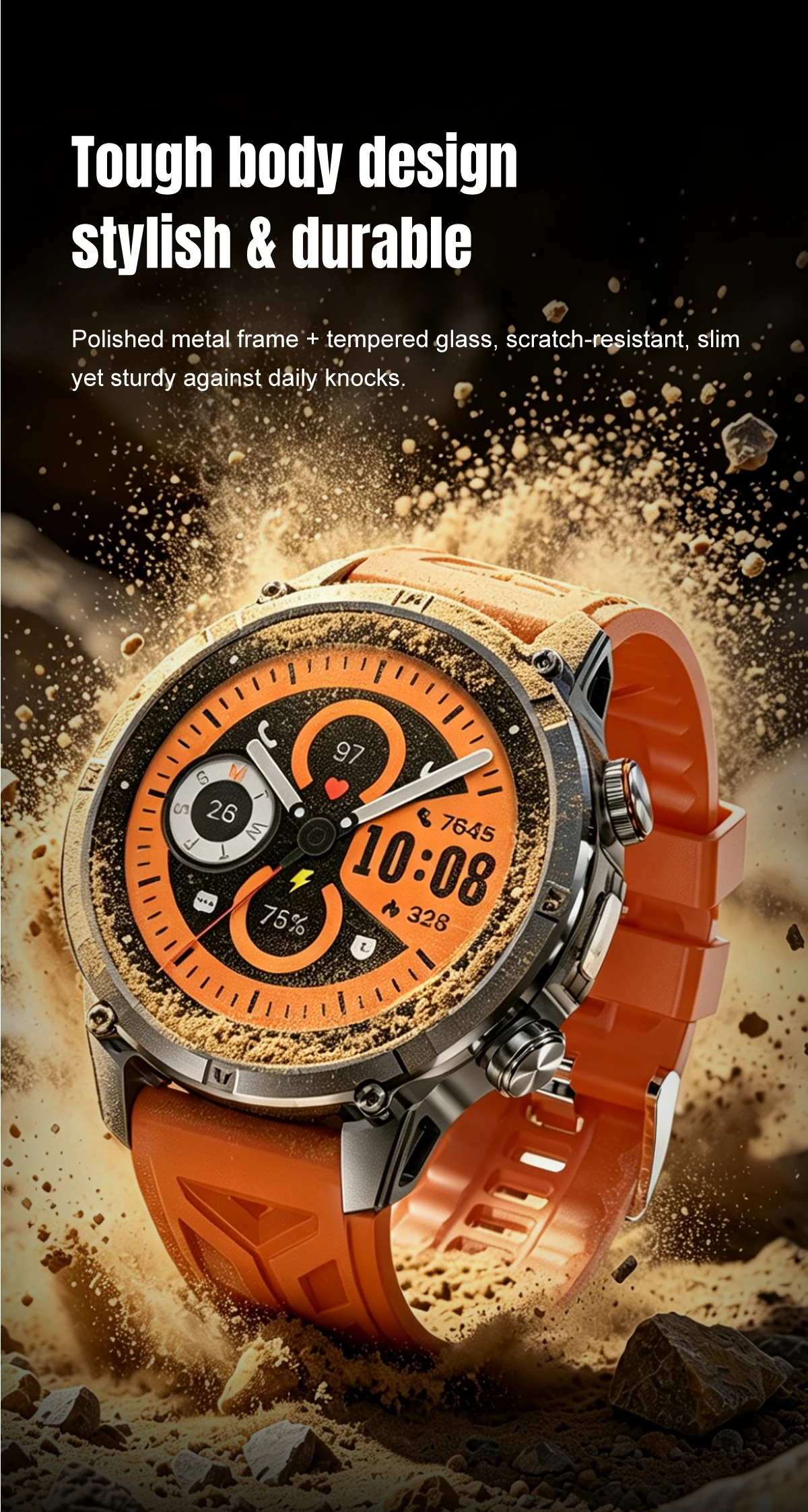 2026 neue 1400mAh Ultra-Langzeit-Standby-Smartwatch, speziell für Outdoor-Abenteuersportarten, drahtlose Kommunikation und Kompass entwickelt. – Detail 6