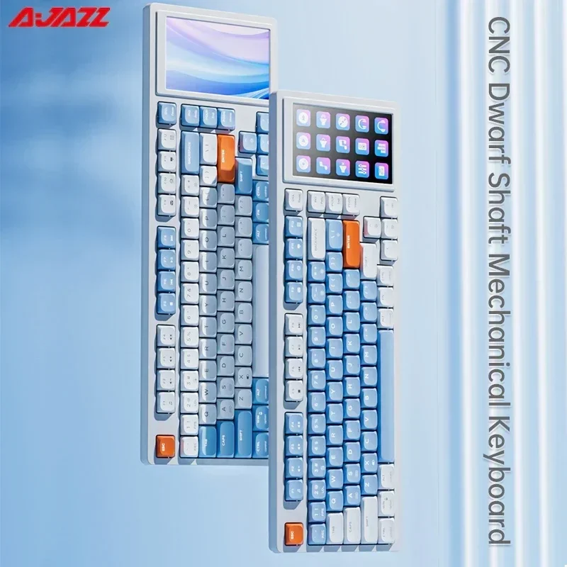 Ajazz AKP815 81 Keys Wired Gaming Mechanical Keyboard RGB Backlit Gaming Keyboard LCD Color Screen Ergonomic Game Laptop Desktop