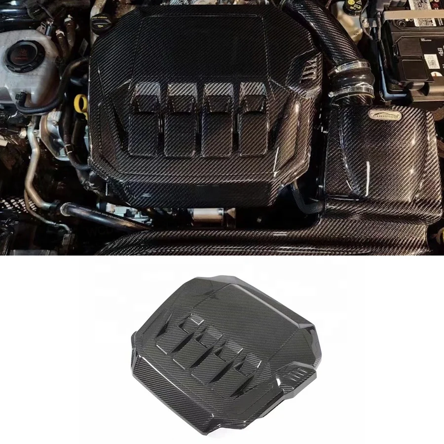 

For VW Golf 8 MK8 GTI 2021-2023 Carbon Fiber Engine Cover Front Hood Engine Cover Interior Parts