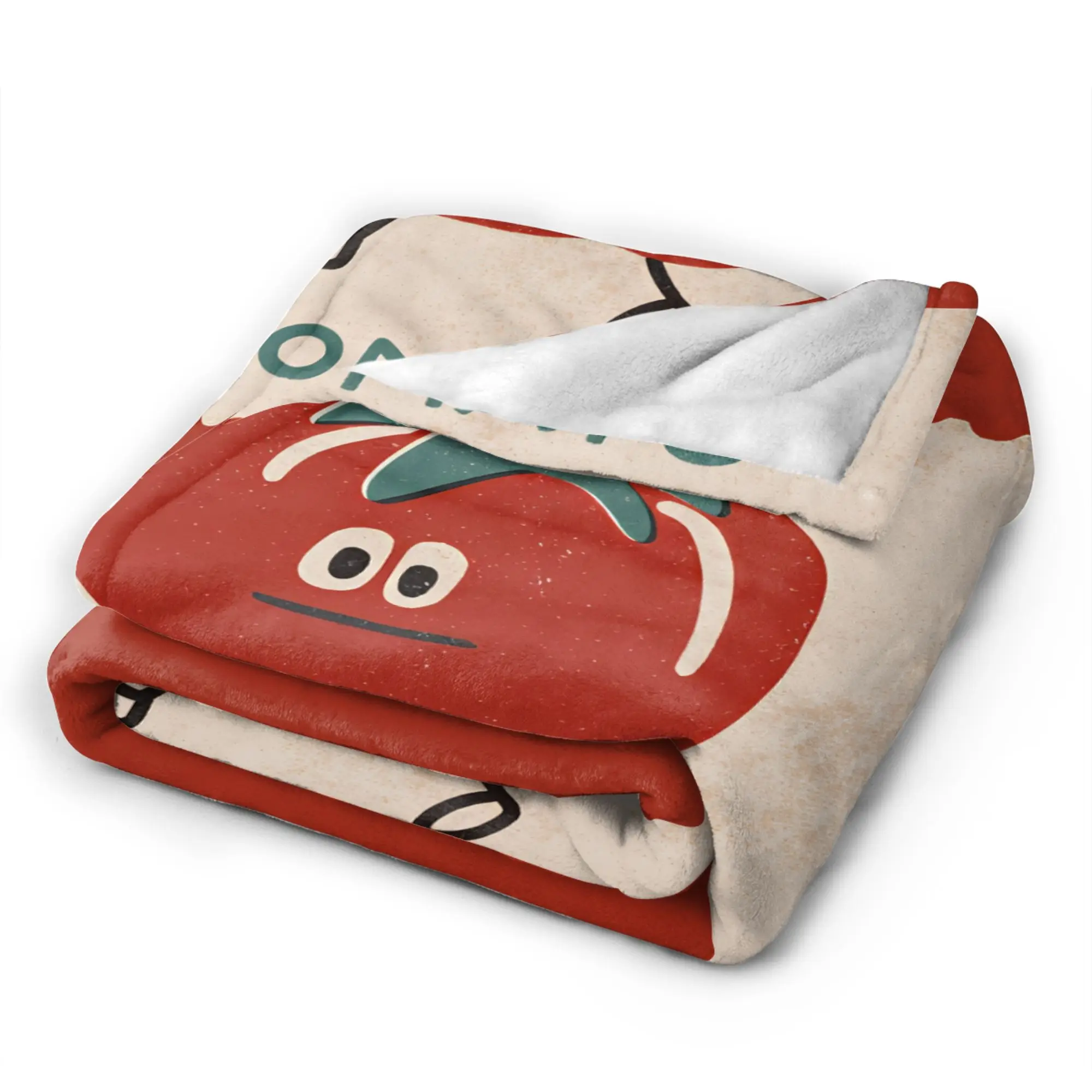 Tomato - Red Background Blanket Soft  Throw Blanket Winter Girl Chair Sofa Bed Camping Bedspread