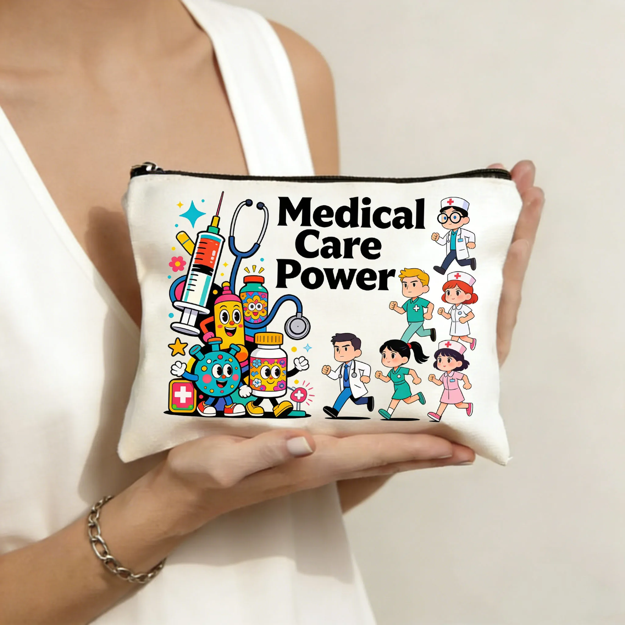 1pc Kreative Arzt Krankenschwester Thema Lagerung Tasche Krankenschwester Wesentliche Artikel Große Kapazität Lagerung Tasche Multifunktionale Leinwand Tasche