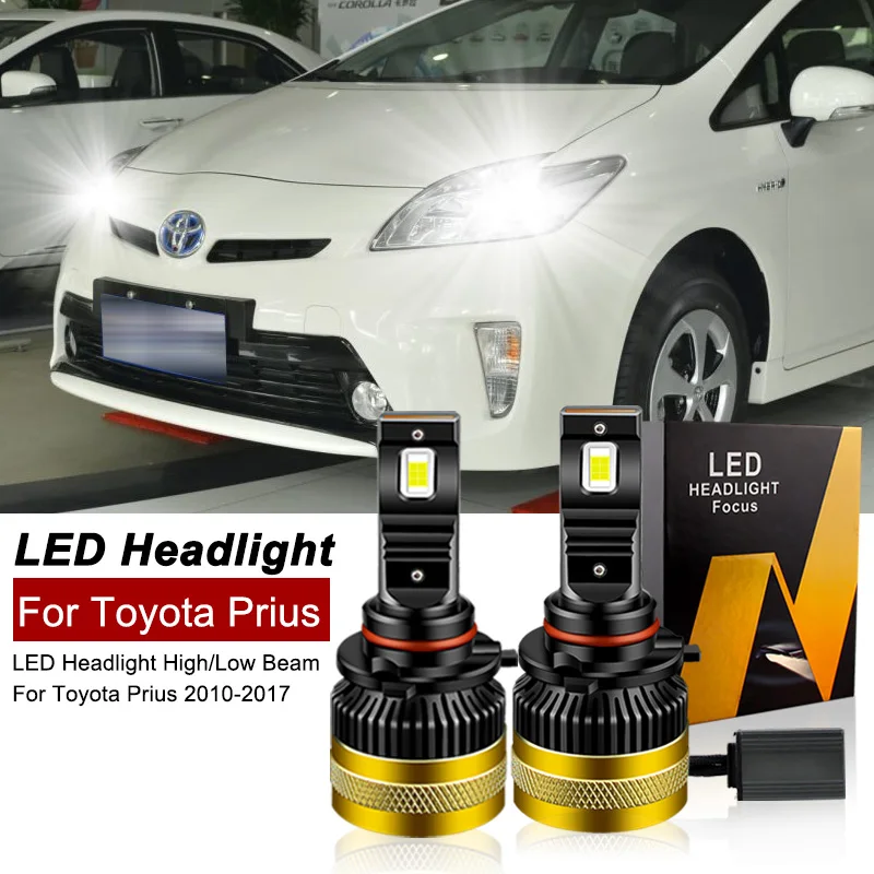 Bombillas LED para faros delanteros de coche, luces altas y bajas, para Toyota Prius 2010, 2011, 2012, 2013, 2014-2017, 9005, HB3, H11, CANbus,