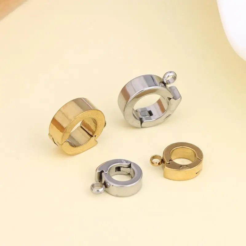 1 5Pcs Round Stainless Steel Clasp Connector Buckle for DIY Jewelry Making Long Lasting Secure Fit for Crafted Pieces