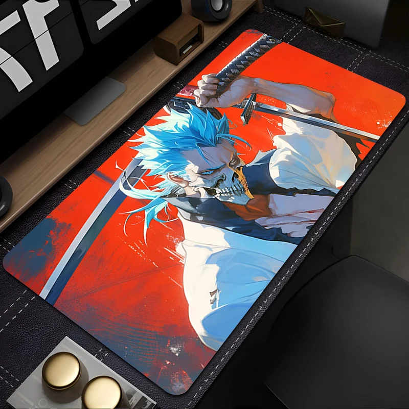 Japan Anime Bleach Mouse Pad Cartoon Grimmjow Keyboard Gaming Large Mousepad Keyboard Gamer Table Mat Large Non-Slip Laptop Pads