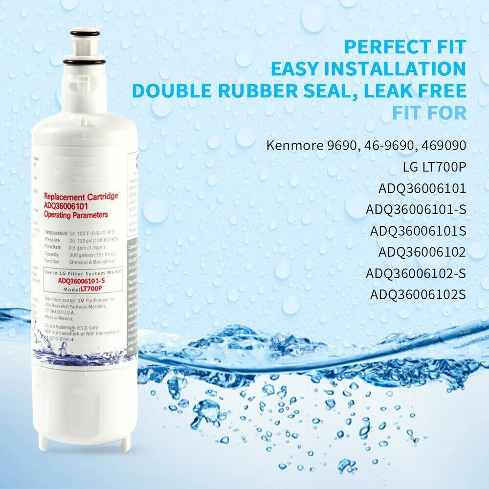 For LT700P Refrigerator Water Filter  ADQ36006101, ADQ36006102,ADQ75795103,RWF1200A,Kenmore 9690, AGF80300801