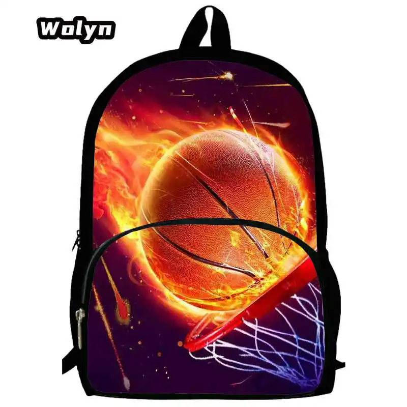 Basketball Image Children Backpack for Grade1-4,Fashion School Bags for Boys Girls,Large Capacity Lightweight Backpack for Pupil