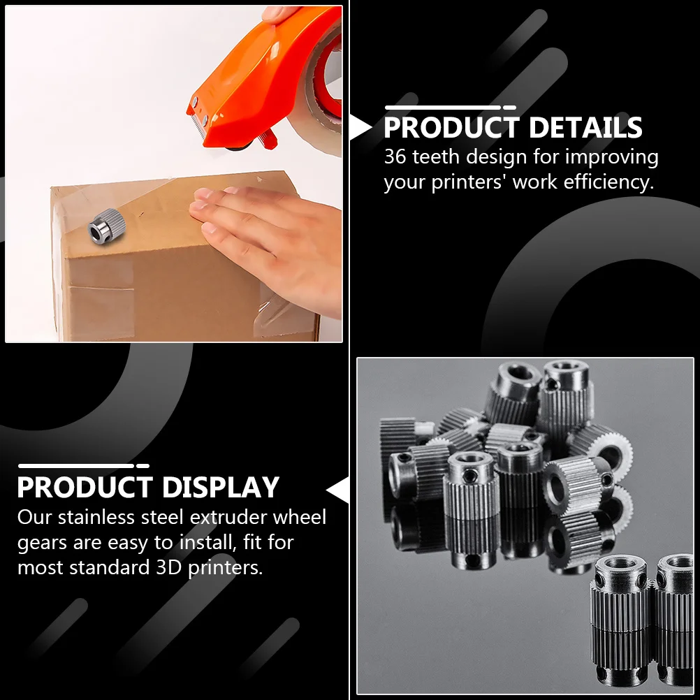 

15 шт. 36-зубчатые приводные шестерни из нержавеющей стали для экструдера 3D-принтера, эффективная подача, сменные шестерни для экструдера