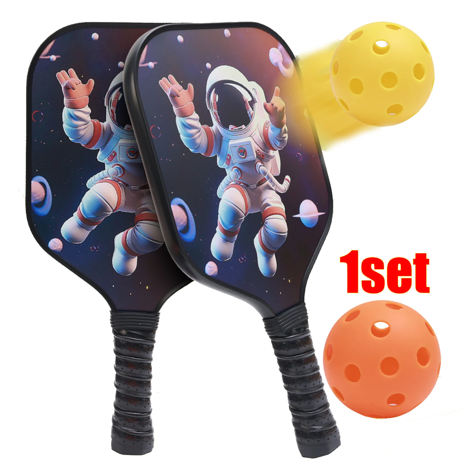 

Pick Racket Board Fiberglass Set Professional Honeycomb Board Pickleball Kids Cartoon Parent-child Entertainment Train Racket