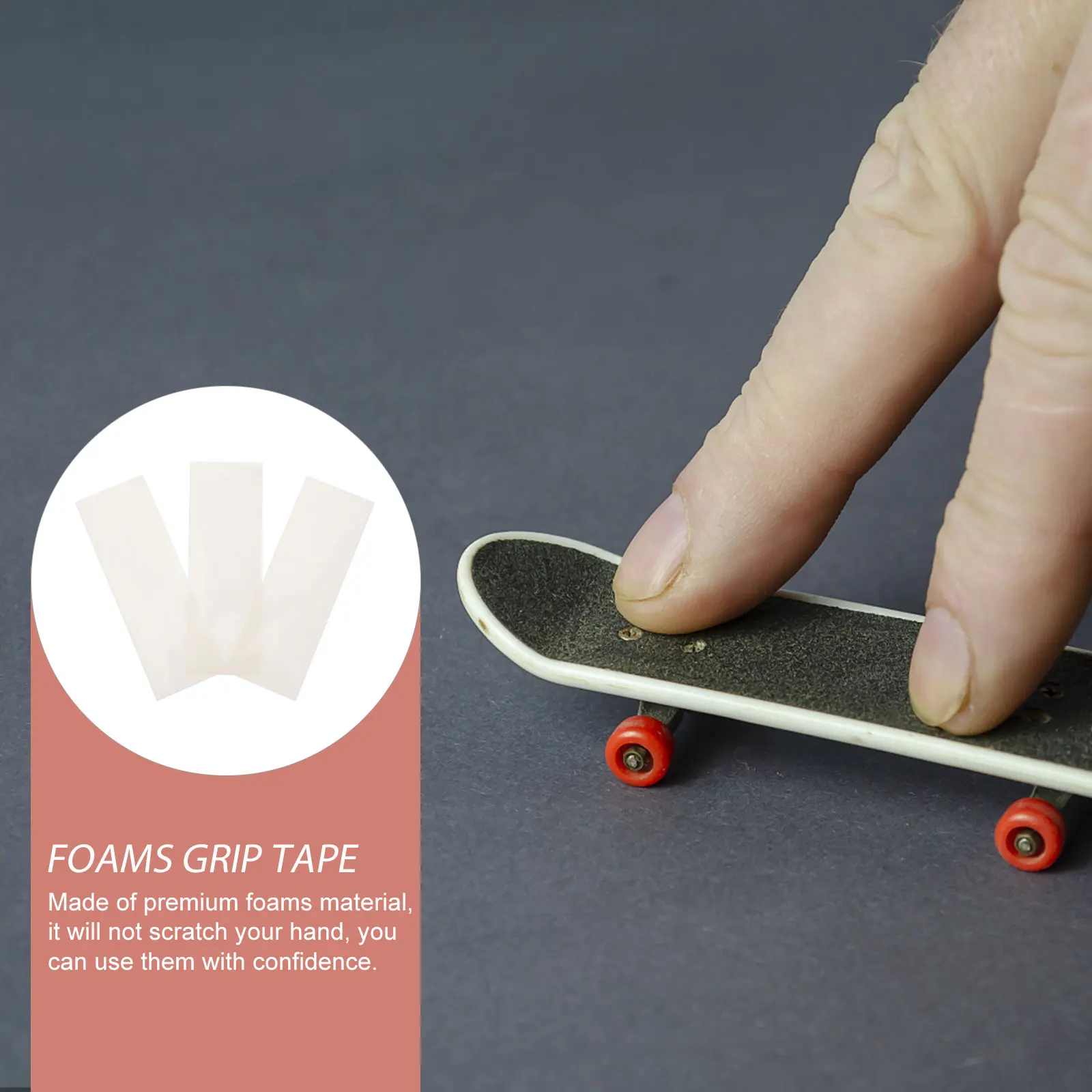3pcs 3 Sheets Finger Skateboard Anti-slip Pad Foam Grip Tape Accessories Non-slip Adhesive Toy Mini Boards Practical