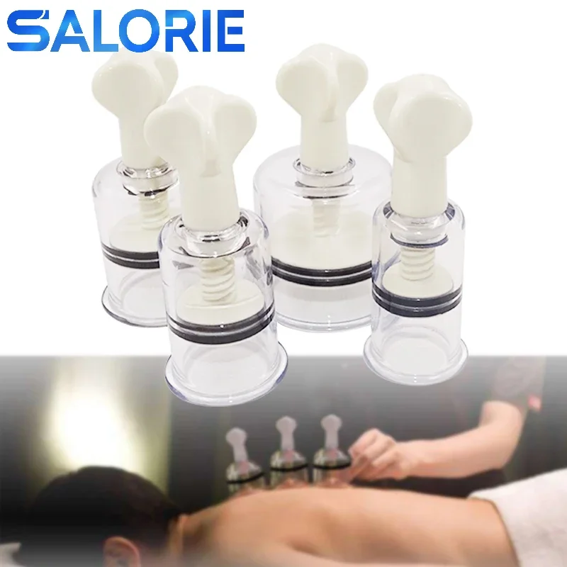 Chinese Medical Vacuum Cupping Cups Plastic Screw Type Vacuum Suction Cups Anti-cellulite Massager Relaxing Massage Hijama Jars