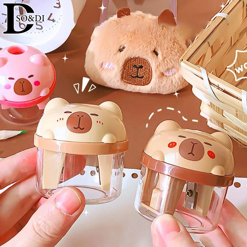 Random Cartoon Cute Capybara Pencil Sharpener Portable Mini Manual Sharpener Office School Supplies Student Stationery Gift