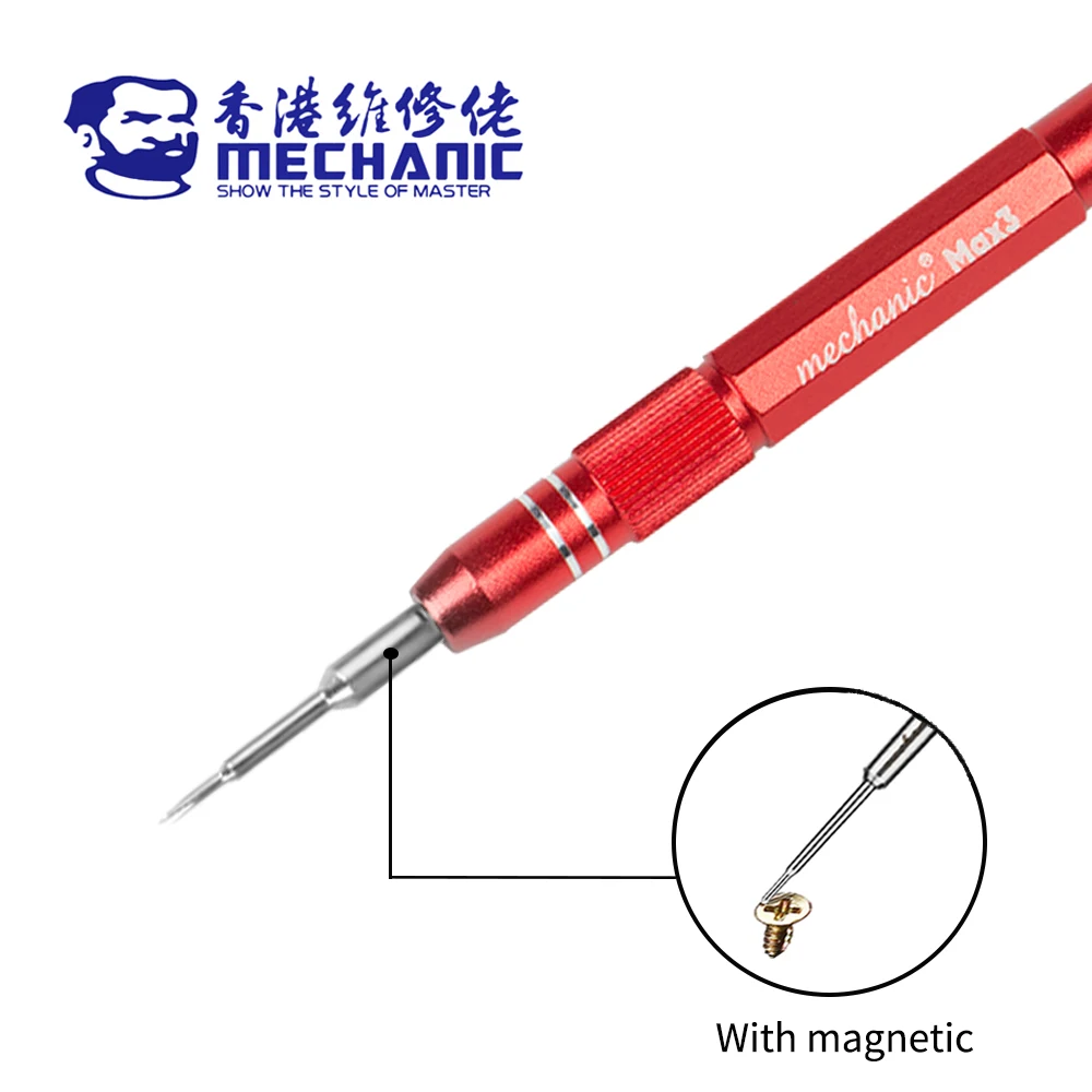 MECHANIC Max 3 High Precision 3D Aluminum Alloy Built-in Magnet Screwdriver For Mobile Phone Repair Non-slip Disassembly Tool