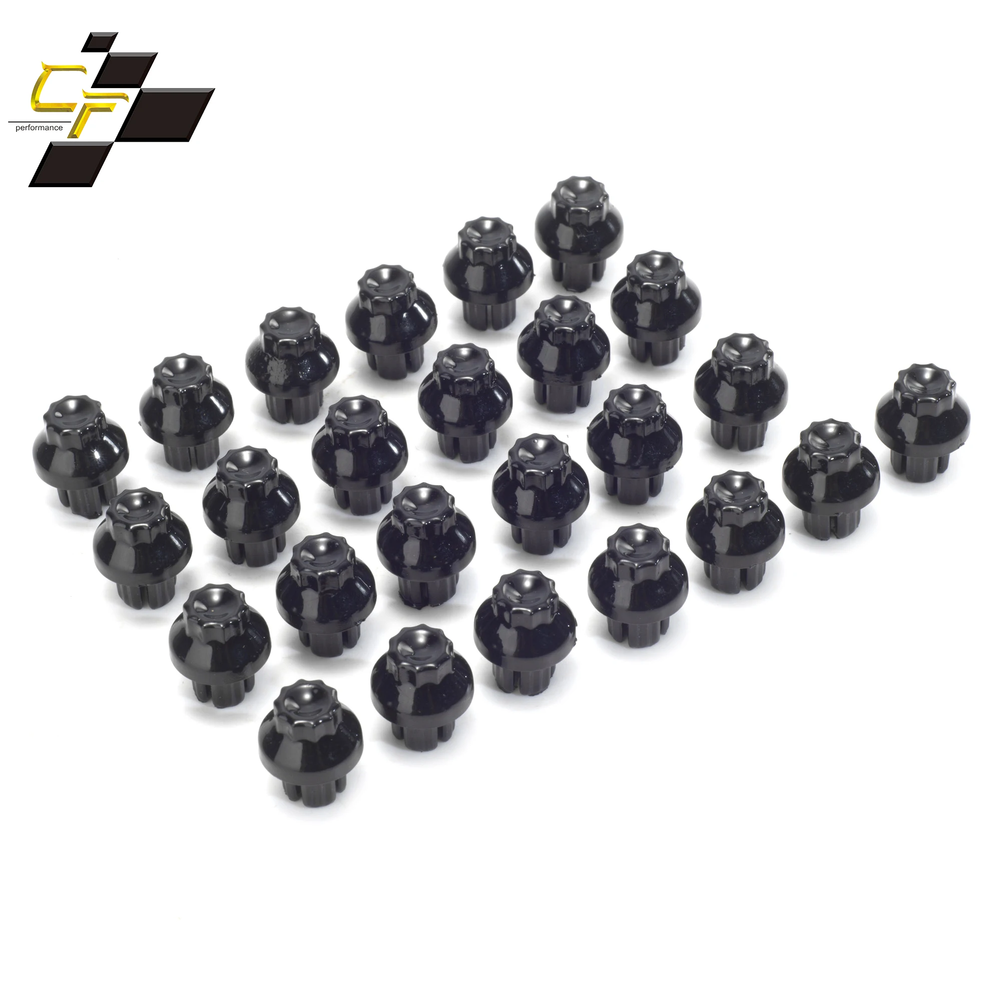 

100PCS Wheel Rivets Nuts Cap Lip Screw Bolt Tires For Rim Replacement Decoration Car Tuning Parts Black ABS Plastic