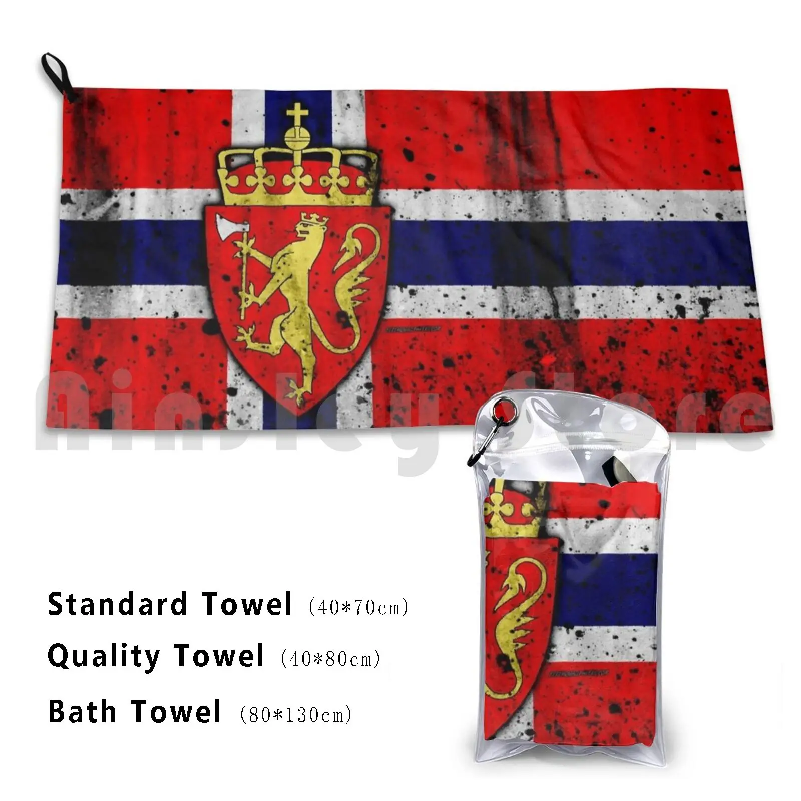 Norway Flag Beach Towel Quick Dry Quality Towel Norway Norwegian Flag