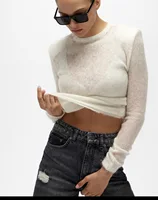 2025 Autumn Solid Color Round Neck Hollow Knitted Sweater Still Commuting Long Sleeve Hoodie Casual Long Sleeve Top - Image 4