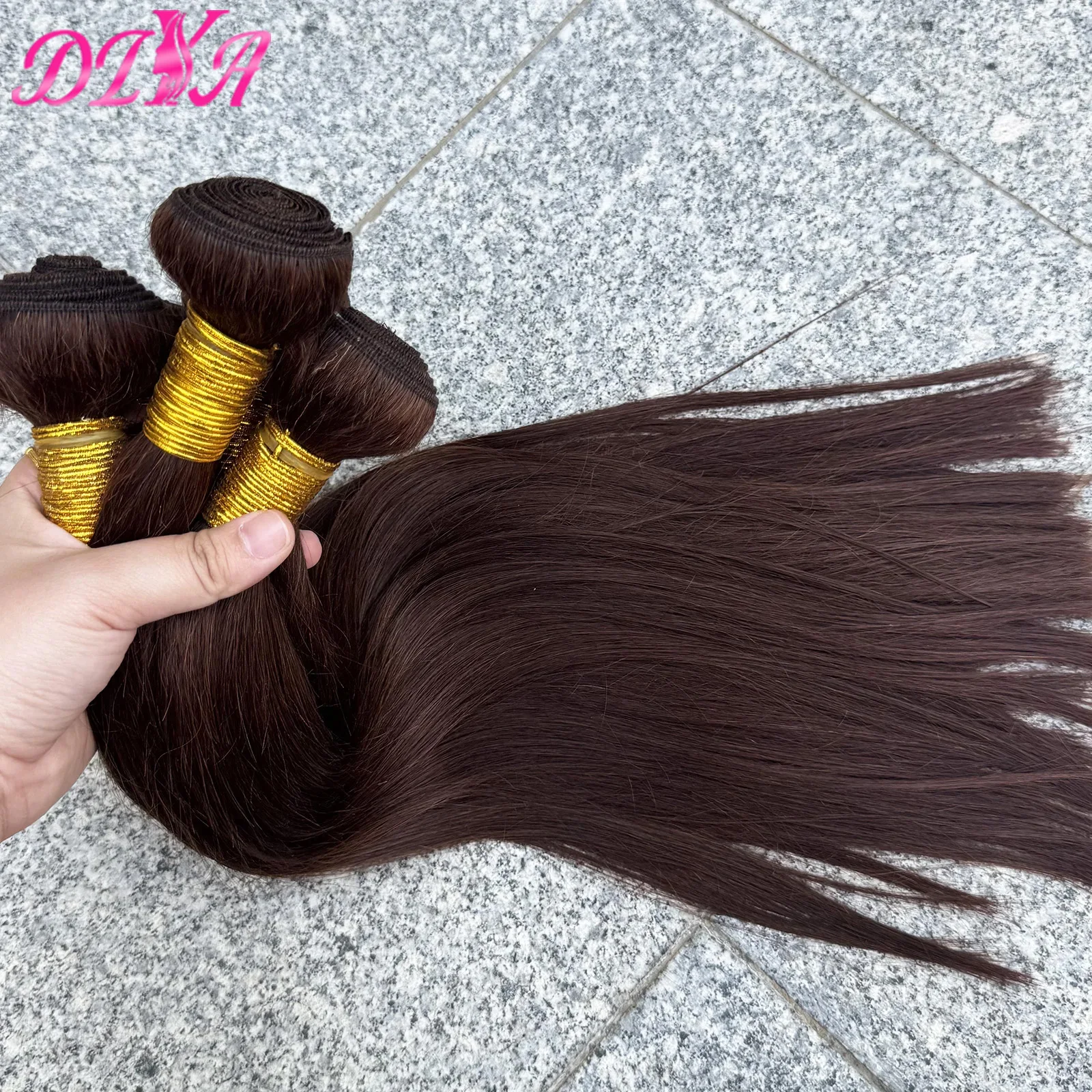 

8A Grade Straight #4 Chocolate Brown Human Hair Bundles for Women Brazilian Remy Human Hair Weave Bundles Human Hair Extensions