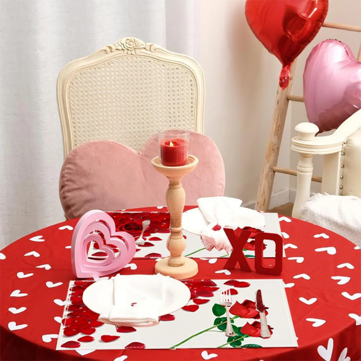 Valentijnsdag Placemat Rode Letter Bloemblaadje Tafel Placemats Decor Vakantie Verjaardag Bruiloft Keuken Placemat Thuis