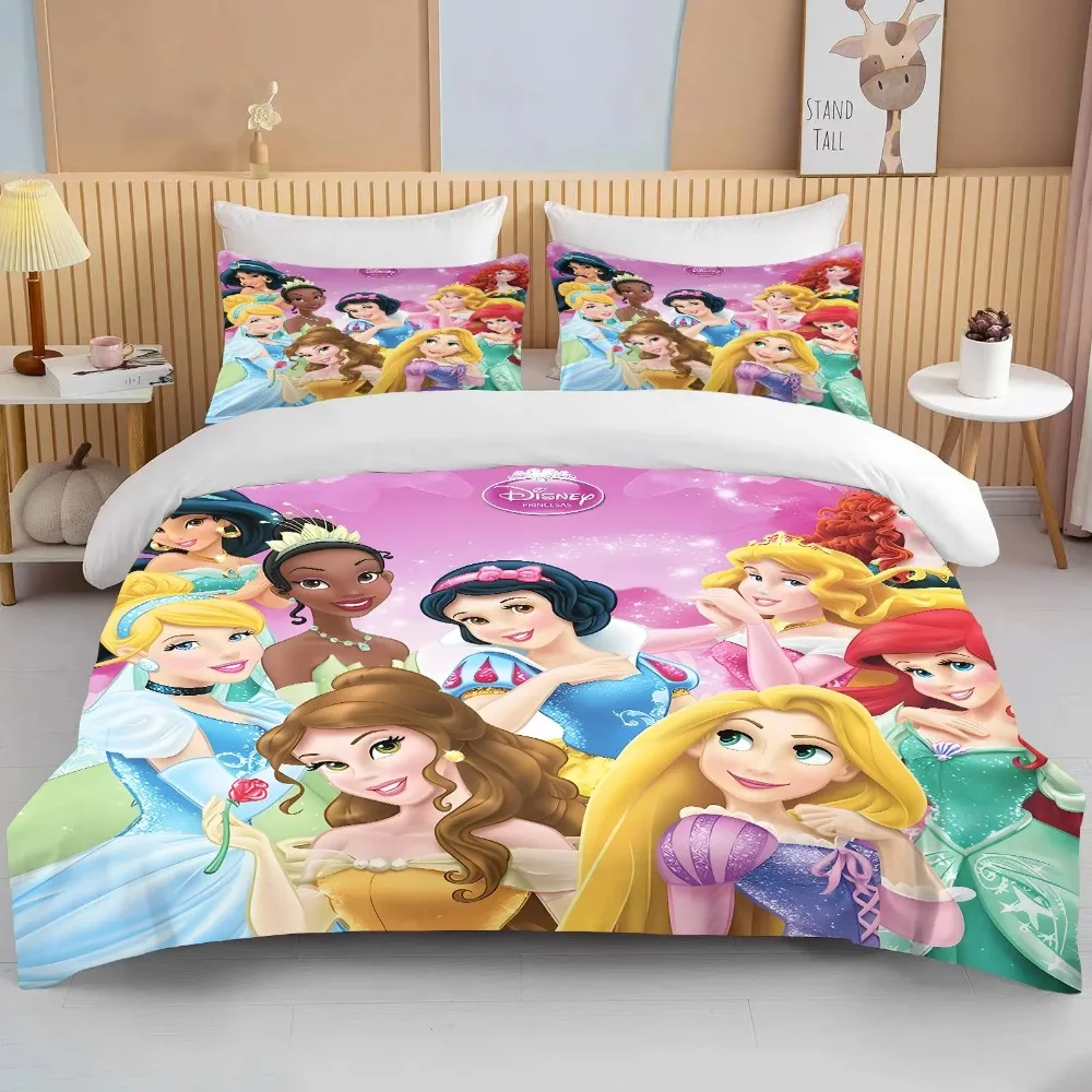 Imagem -06 - Disney Princesa Conjunto de Cama para Adultos Microfibra Bed Cover Edredão do Quarto 17 Estilos Menina dos Desenhos Animados Fronha Peças