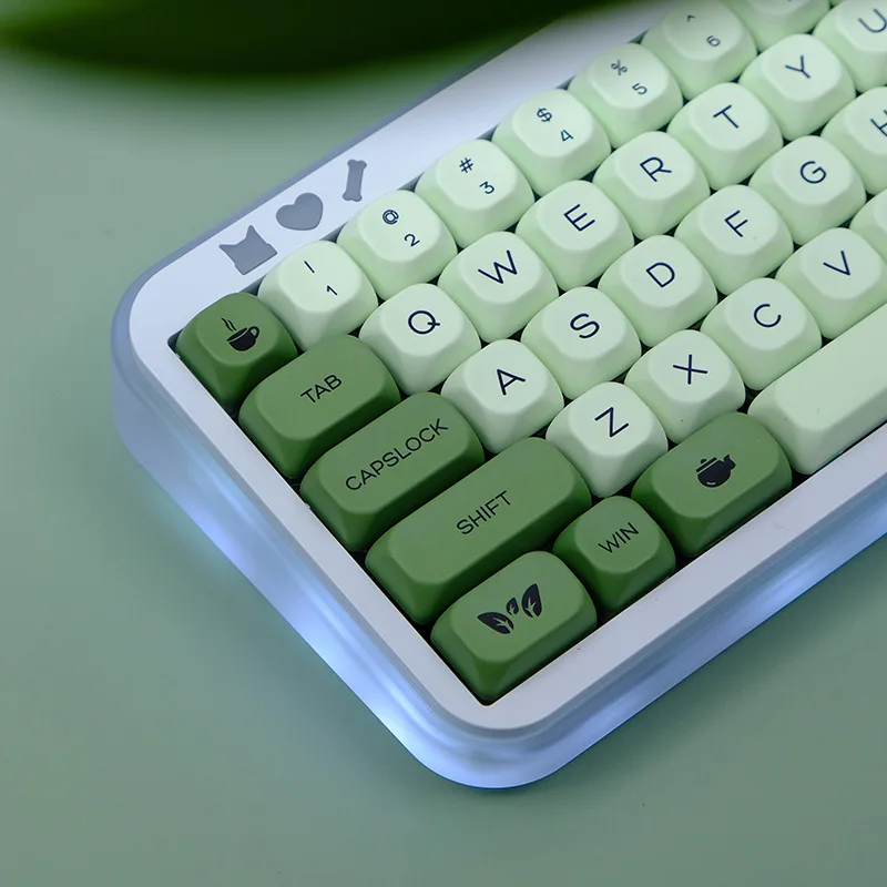 

Matcha theme green MOA\ KOA height cross axis universal 143 key mechanical keyboard custom keycap PBT