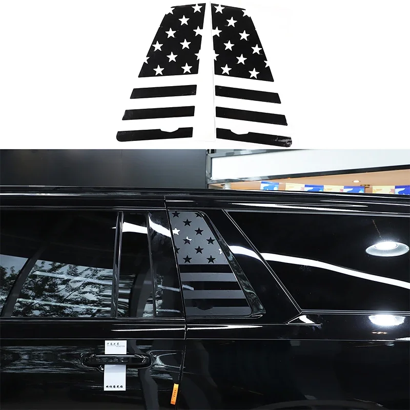 

For Cadillac Escalade 2015-2023 PVC car styling car center pillar rear glass sticker car exterior accessories 2Pcs