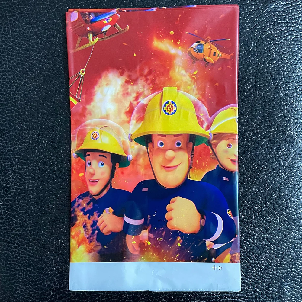 Fireman Sam Tableware Supplies Fire Truck Birthday Party Decorations Include Paper Plates Napkins Cups Tablecloth