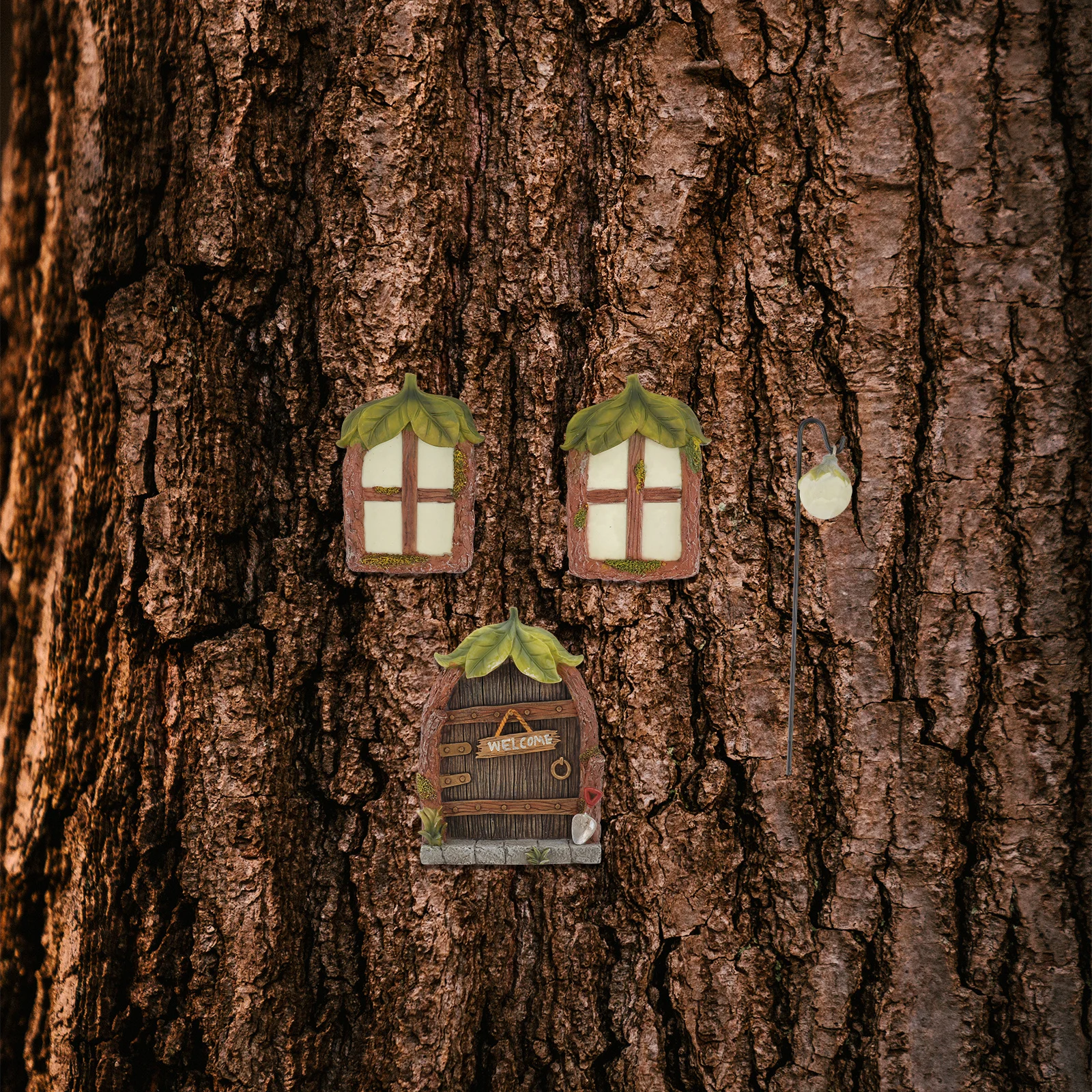 

1Set Small Luminous Resin Window Door Mini Scene Decor Night Light Durable Craft Ornament Window Door Model Luminous Adornment