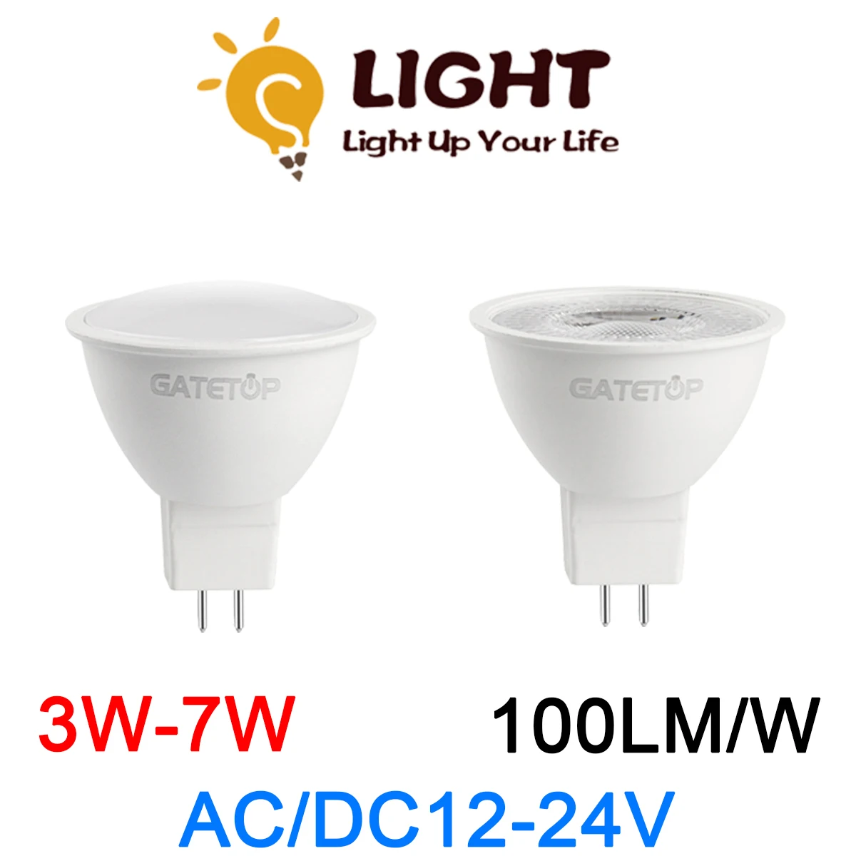 Foco de CA/DC12V-24V MR16 3 W-7W GU 5,3, blanca cálida luz de día, lámpara de luz LED para decoración del hogar, reemplazo de Foco halógeno de 50W