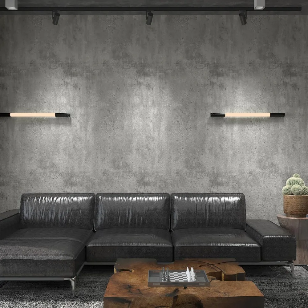 ورق جدران قابل للتقشير واللصق بنمط خرسانة رمادي فاتح - لفة كبيرة واسعة جدًا، لاصق سميك، مقاوم للماء، مثالي للمنزل