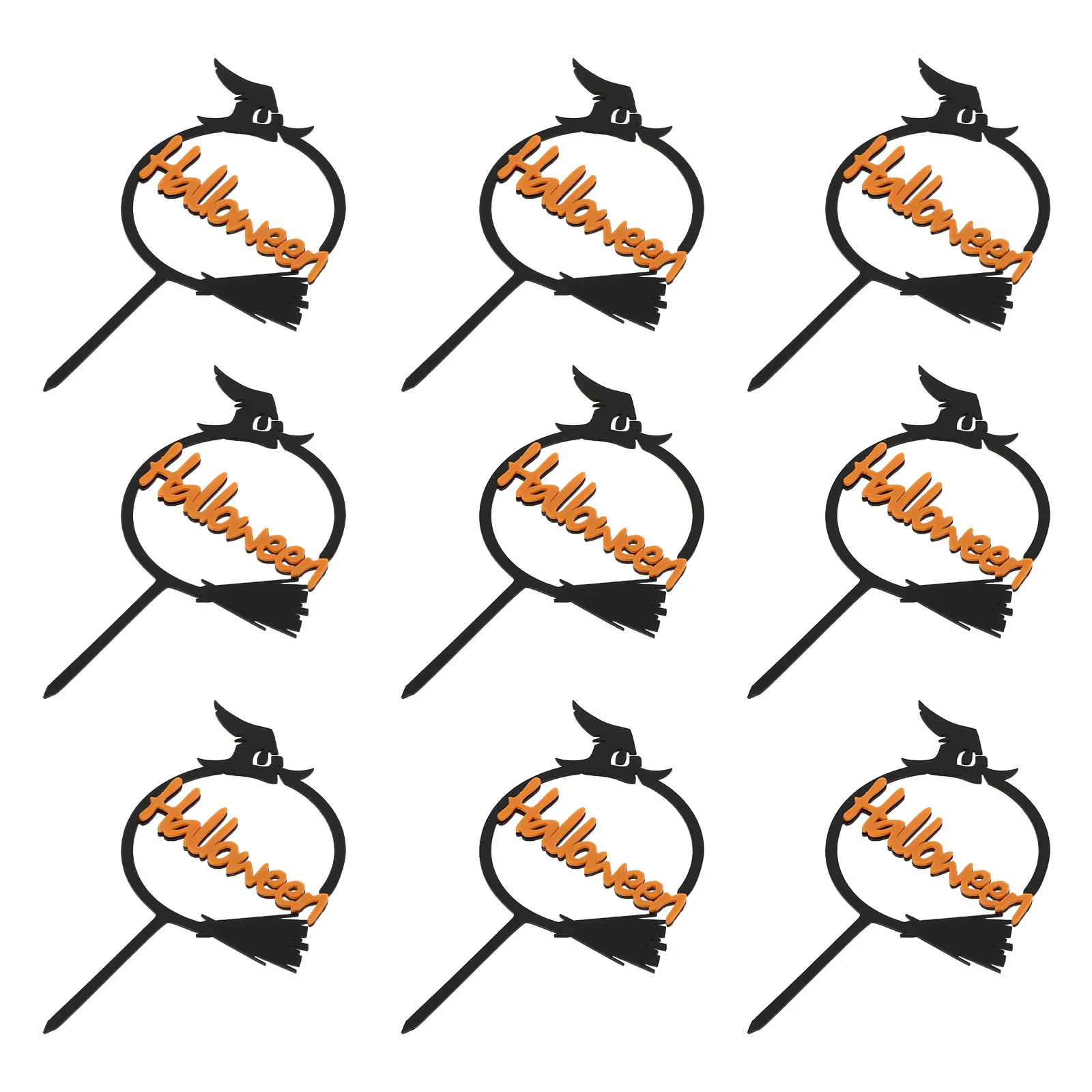 

10Pcs Halloween Witch Hat Cake Tissue Acrylic Dessert Picks Birthday Party Cake Decoration Birthday Party Favor