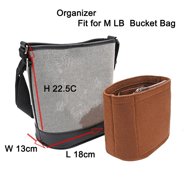 

Purse Insert Organizer For MLB Bucket Bag Lining, Cosmetic Bag, Storage Bag, Felt Large-capacity Bucket Bag Lining Shaper