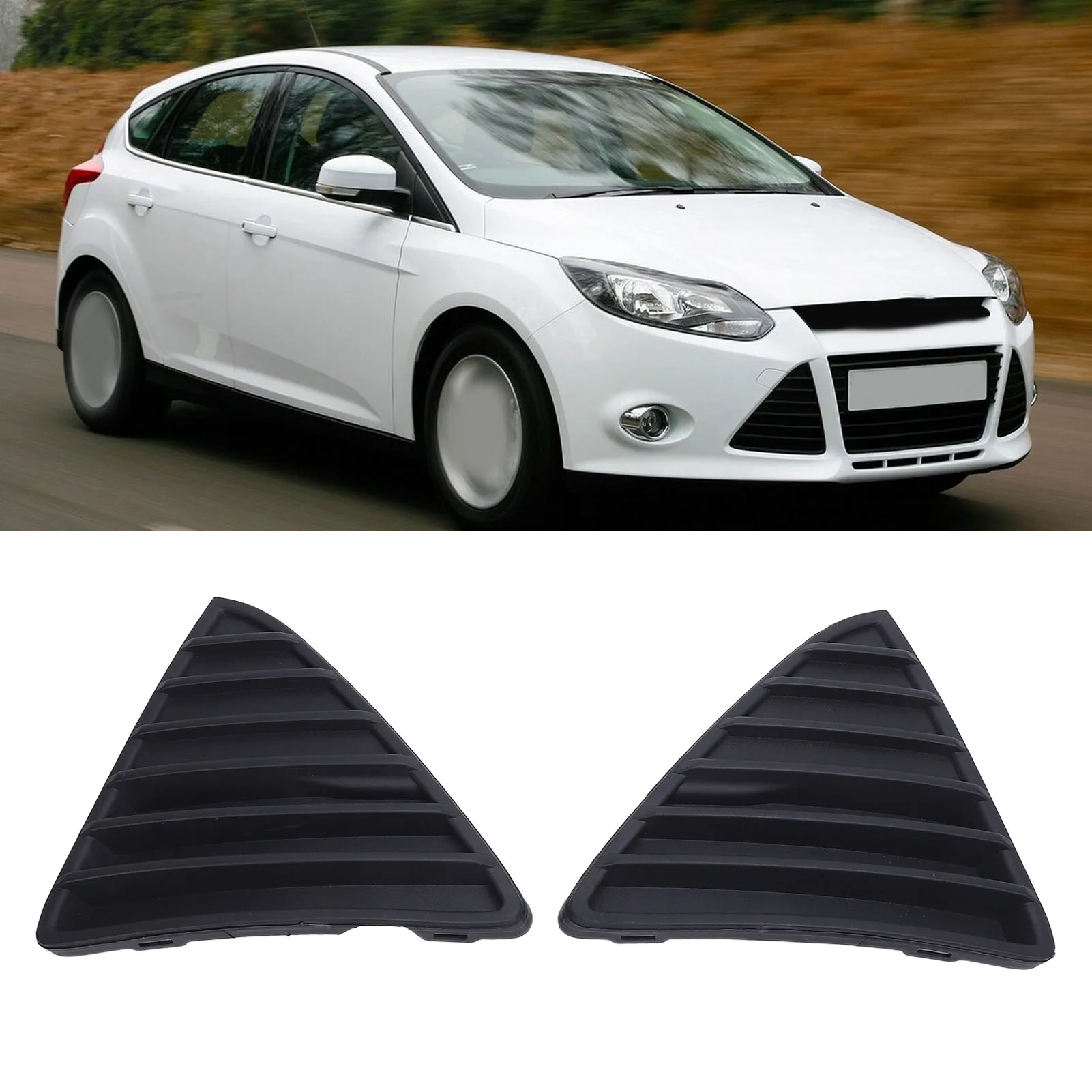 

1 пара переднего бампера, нижняя решетка, вставка, лицевая панель, накладка 1718737, спортивный вид, ударопрочная замена для Focus MK3 2011-2015