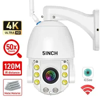 4K 8MP Full HD Wifi PTZ Camera Outdoor Onvif H265 POE IP Camera IR Night Vision Speed Dome 50x Zoom CCTV Cameras