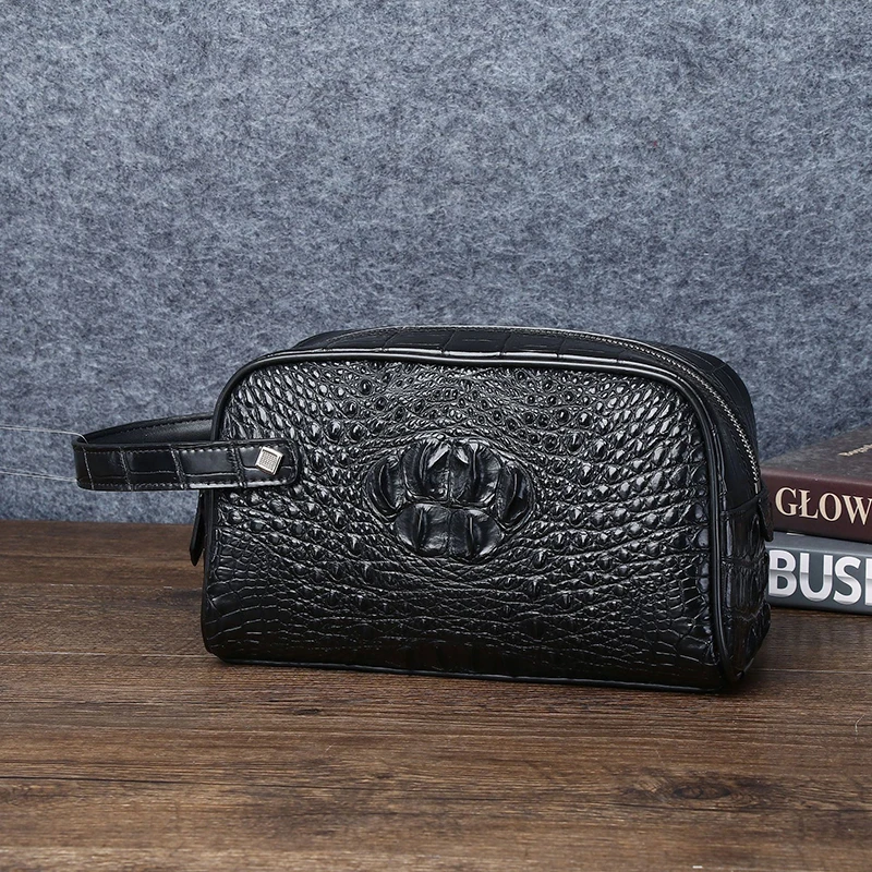 

New Crocodile Bone Pattern Men's Handbag Luxury Handbag Multi functional Business Clip Bag Wallet Trend