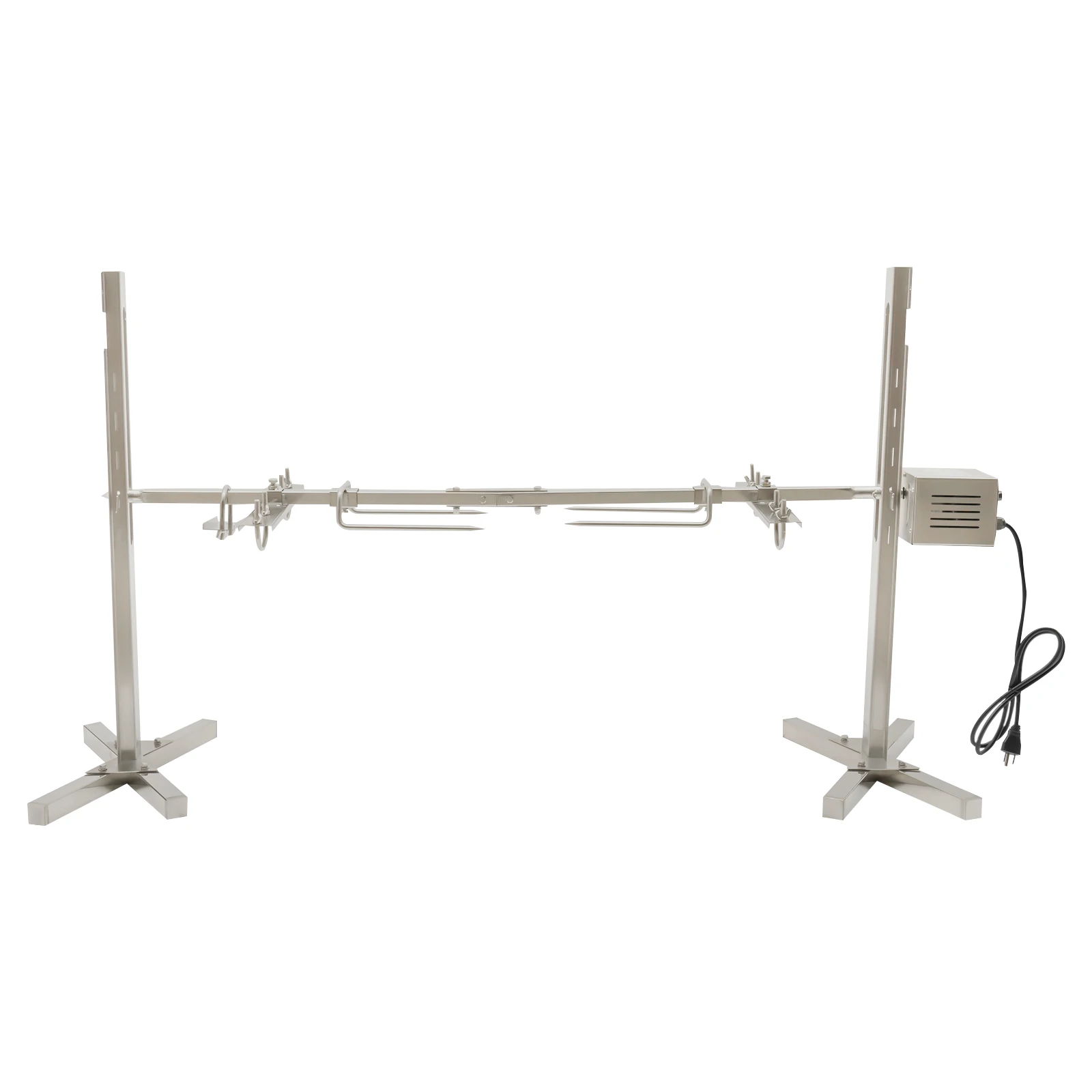 Электрический гриль-набор, грузоподъемность 53 дюйма, 88,18 фунтов, вращающийся мотор из нержавеющей стали, стойка для барбекю, регулируемая по высоте