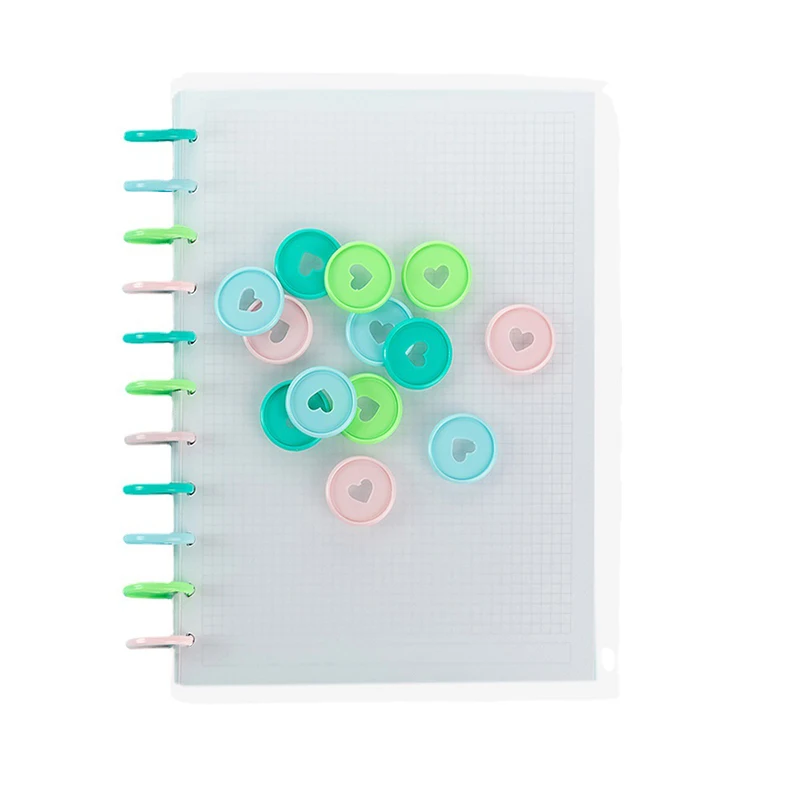 100pcs Colourful High Quality 35mm Plastic Binding Discs Notebook Binder Ring Disc Button Planner Binder DIY Scrapbook Accessory