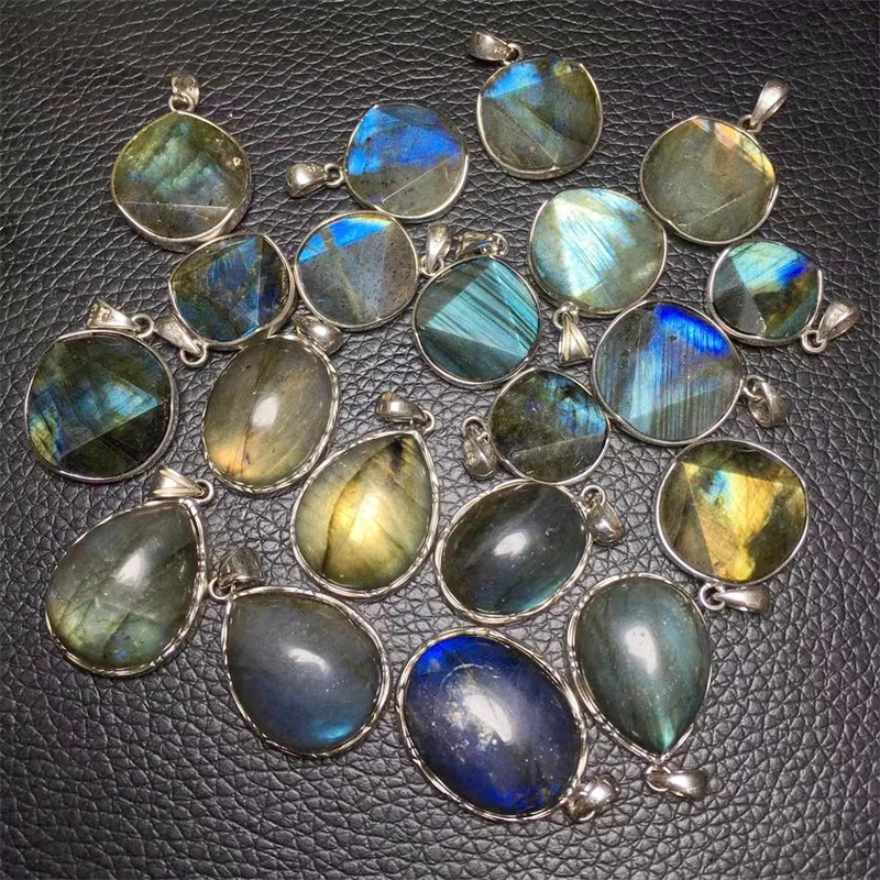 

High Quality Labradorite Pendant Teardrop&Satellite Necklace Crystal Carved Figurine Gift Fashion Jewelry For Women