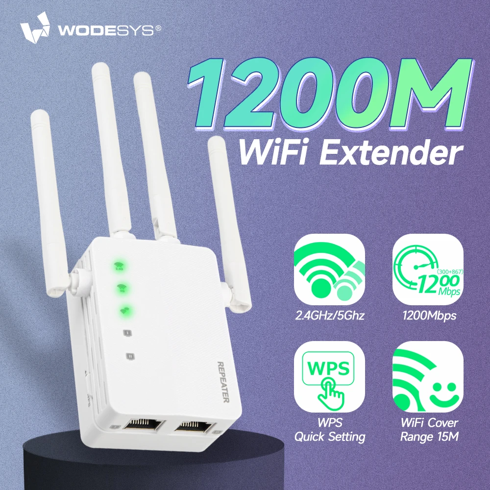 مكرر WODESYS-WiFi ، موسع لاسلكي ، معزز WiFi ، 5G ، G ، مضخم شبكة مزدوج النطاق ، إشارة طويلة المدى ، راوتر WifFi ، Mbps