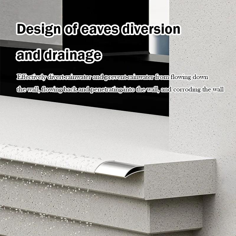 アルミ合金製雨どい、窓枠、軒樋、雨よけ、雨よけライン、建物の壁、雨よけ、屋根排水、縁取り