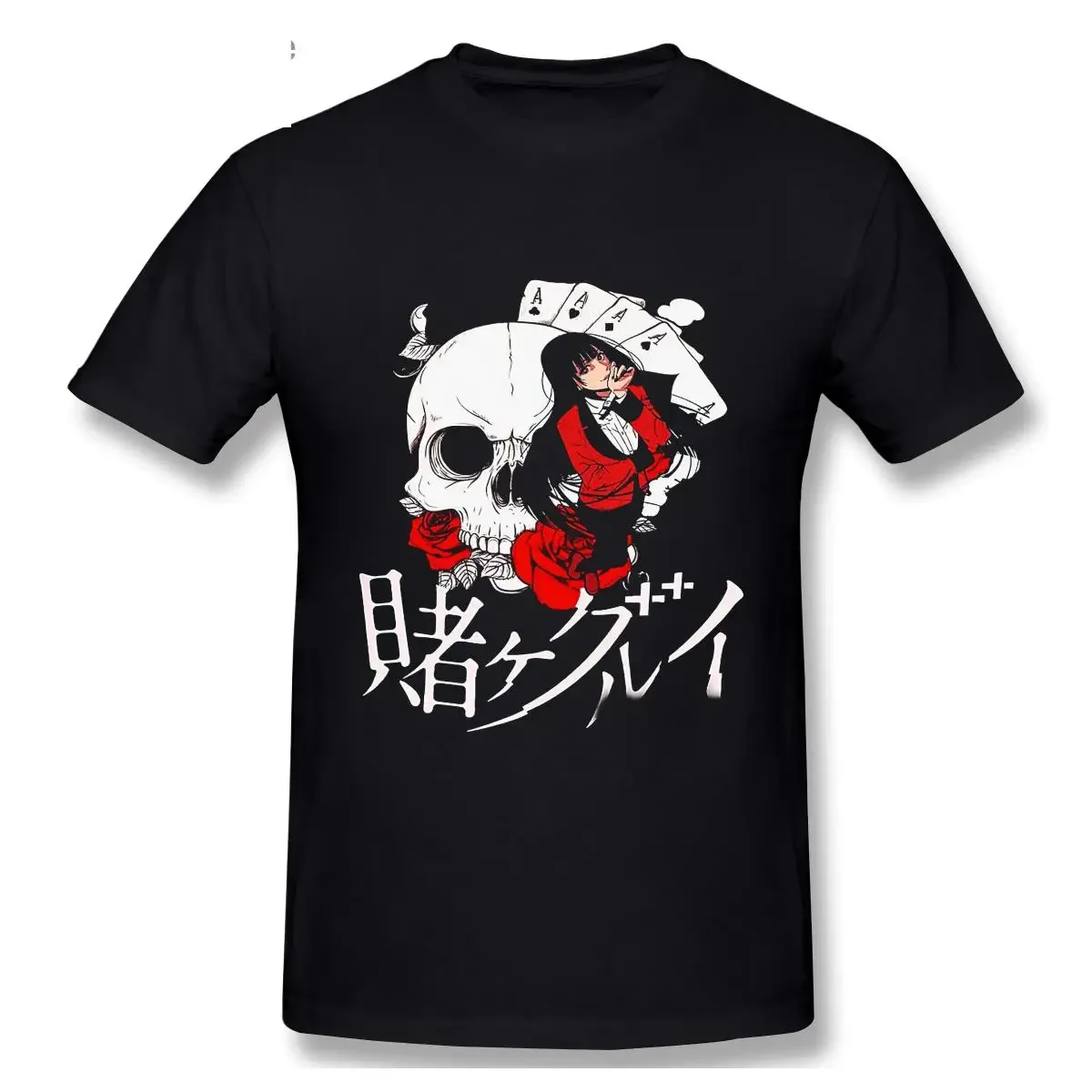 Compulsive Gambler Yumeko Jabami Kakegurui Anime T Shirt for Men Top Short Sleeve Tshirt Cotton Round Neck T-Shirts Tees