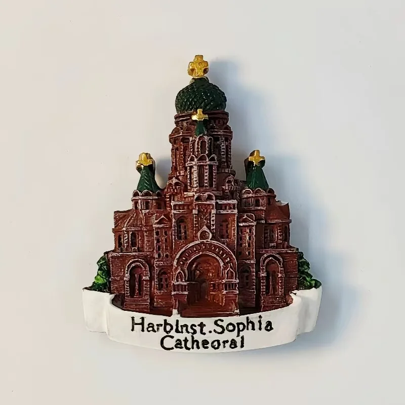 Heilongjiang Harbin Hagia Sophia Castle Tourist Souvenir Creative 3D Painting Decoration Magnetic Refrigerator Sticker