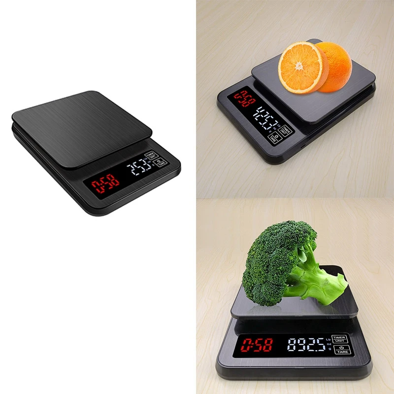 

Big Deal 0.1G Electronic Kitchen Scale With Timer Digital Smart Scales Hand Punch Drip Coffee Scale Waterproof Baking Scale