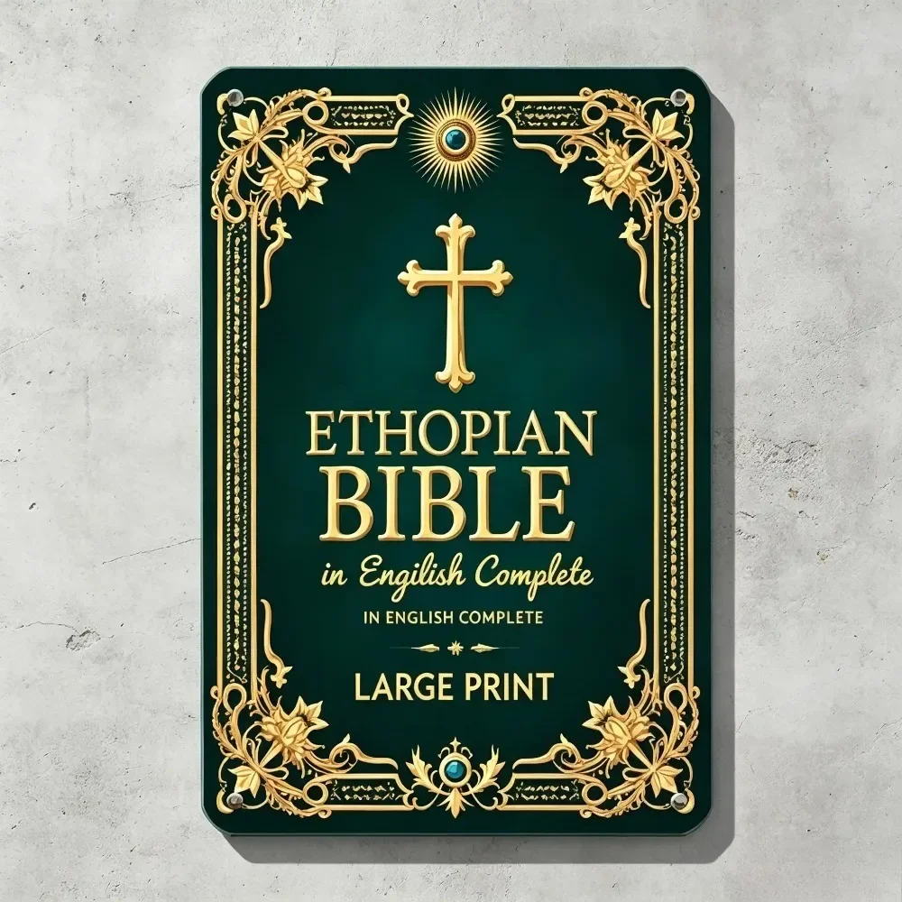 CIFBUY Retro Vintage Ethiopian Bible Aluminum Wall Art Weatherproof Durable Alloy Decor for Home Office Garage Man Cave
