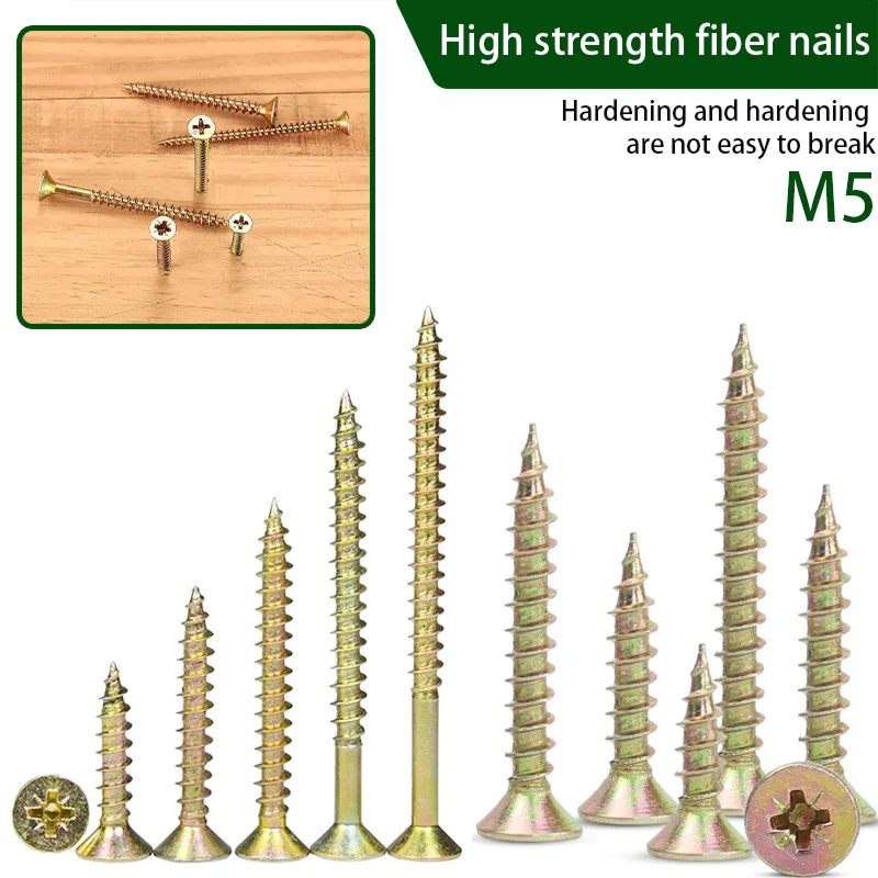 120pcs of M5 Meter Shaped Flat Head Self Tapping Screw Combination Kit, Self Tapping Wood Screws, Metal Self Tapping Screws